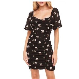 Nordstrom All In Flavor Black Floral Dress